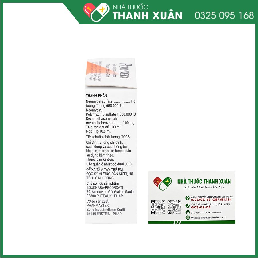 Polydexa thuốc nhỏ tai điều trị viêm tai ngoài do nhiễm khuẩn